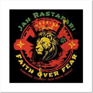 Jah Rastafari Faith over Fear Samurai Posters and Art